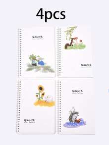 A5笔记本套装，可爱卡通封面，60页，适用于学校用品和办公笔记 - 彩色 - 查看 9