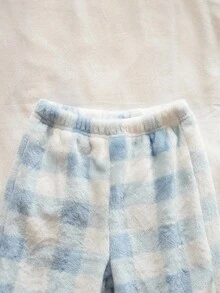 2pcs Baby Boys' Soft Double-Sided Flannel Pajama Set, Cute Bear Embroidery Long Sleeve Top Paired With Fashionable Plaid Pants, Cozy Homewear For Autumn/Winter Baby Boy Sets Checked Baby Clothes Fleece Baby Pajamas - Multicolor - View 4
