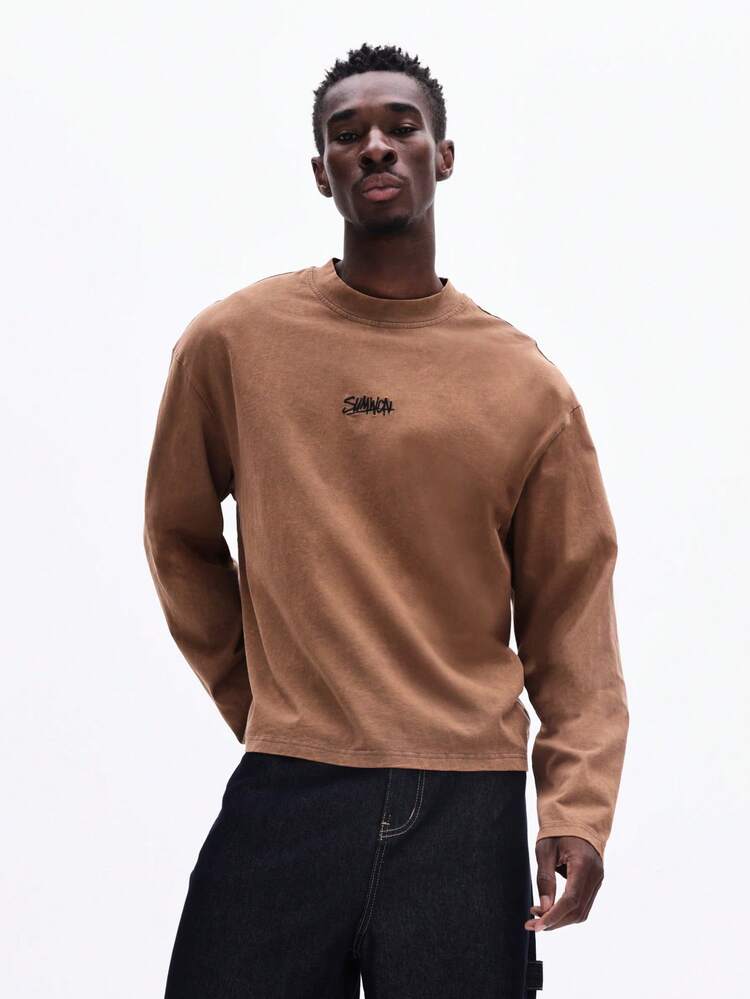 T-shirt a manica lunga con stampa sul retro