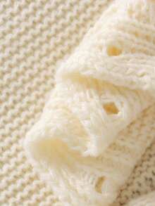 SHEIN 新生儿白色针织连体衣，带英文字母刺绣的背带裤，休闲百搭设计，适合宣布宝宝出生，男宝宝第一个圣诞节服装，我的第一个圣诞节宝宝服装，男宝宝圣诞节服装，宝宝圣诞节公告服装，针织圣诞连体衣，宝宝第一个圣诞节服装 - 米色 - 查看 7