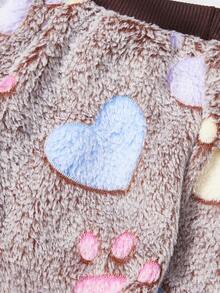 PETSIN 1 Piece Of Colorful Puppy Footprint Printed Pet Jumpsuit, Autumn And Winter Flannel Warm And Comfortable Pet Warm Clothes - Multicolor - View 6