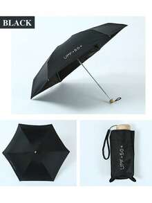 19厘米/7.5英寸迷你折叠伞：便携式防紫外线遮阳伞，带收纳袋，6根伞骨+加厚黑色涂层，防风防水，是夏季户外旅行的理想之选 - 彩色 - 查看 7