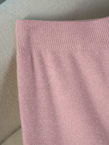 Franclia Ny plisserad lapptäckeskjol, bantningsklänning med hög midja, A-linjeformad kjol för kvinnor - Dammrosa - Visa 3