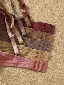 5pcs Women's Minimalist Solid Color Underwire Bras Set - Multicolor - View 6