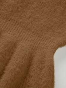 Franclia New Autumn/Winter Gentle Lady Style Waist Ruffle Trim Sweater - Brown - View 6