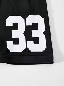 SHEIN Explorewe Bộ 2 áo nỉ lưới in họa tiết cho bé gái tuổi teen và áo hai dây ôm sát kèm quần short ôm sát - Nhiều màu - Xem 7