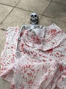 One 35-Inch Halloween Skeleton Anatomical Model, Realistic Human Bone Decoration, Spooky Party Prop, Adds A Festive Atmosphere To Rooms, Homes, Themed Parties, Family Gatherings, And Outdoor Garden Hanging Decorations (Easy To Hang). - Multicolor - View 6