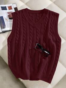 Claim Dot Men's Casual Versatile Solid Color Knit Vest