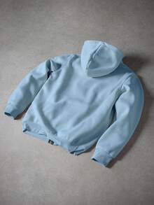 PAVTROS Men's Casual Graphic Print Zip-Up Hoodie Sweatshirt, Autumn - Blue - View 2