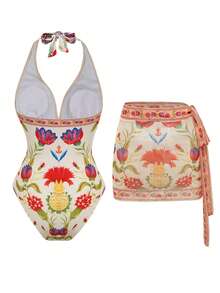 Swim Oasis Women's Printed Tie-Back Tankini Two Pieces Swimsuit