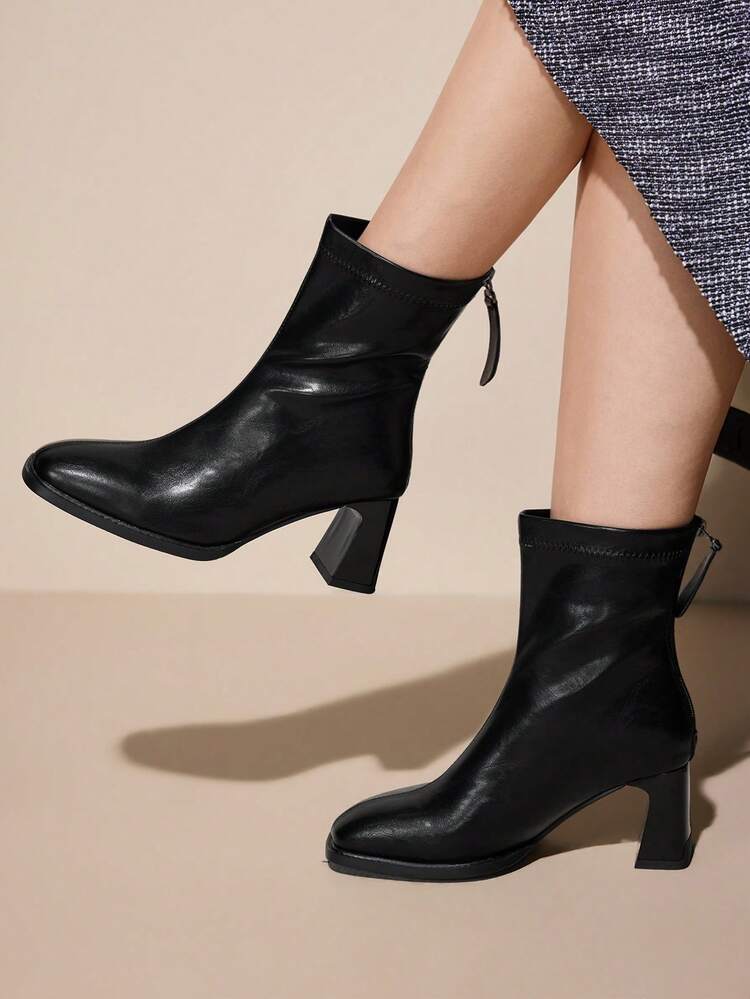 CUCCOO CURVES Women's Fashion Versatile Wide Fit High Heel Boots For Christmas