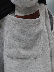 PLAYBOY X SUMWON Relaxed Fit Essential Sweatpants With Logo Bunny Emblem Casual Lounge Pants For Daily Comfort - Light Grey - View 7