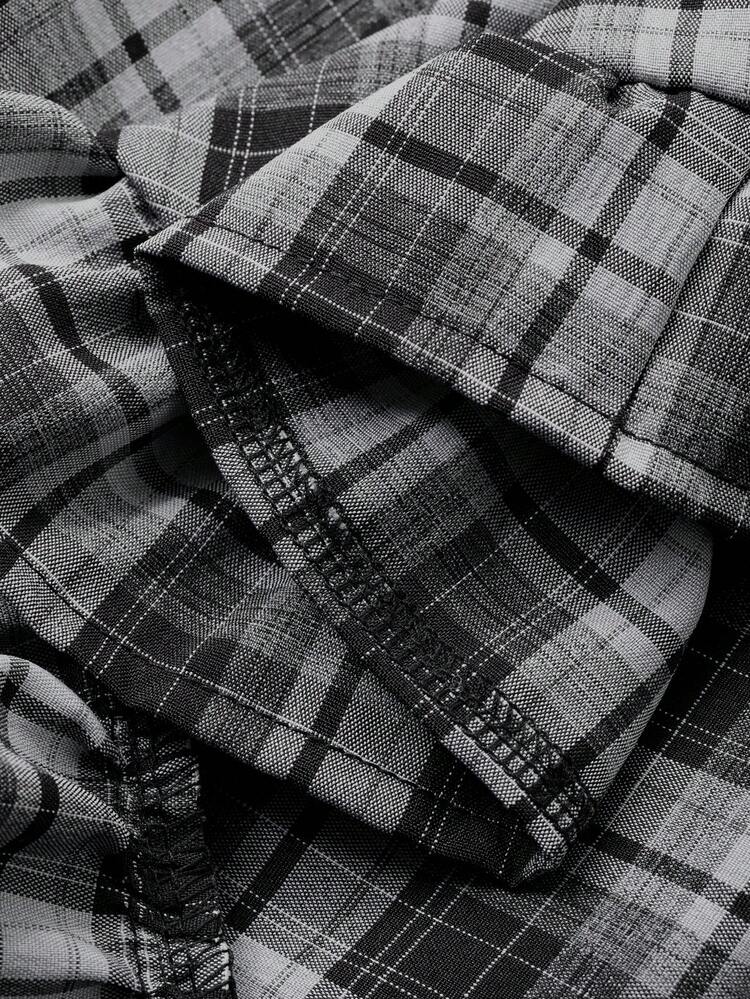 Contrast Plaid Asymmetrical Hem Patchwork Ruffle Hem Skirt, Casual Vacation Autumn/Winter Women Skirt Y2k