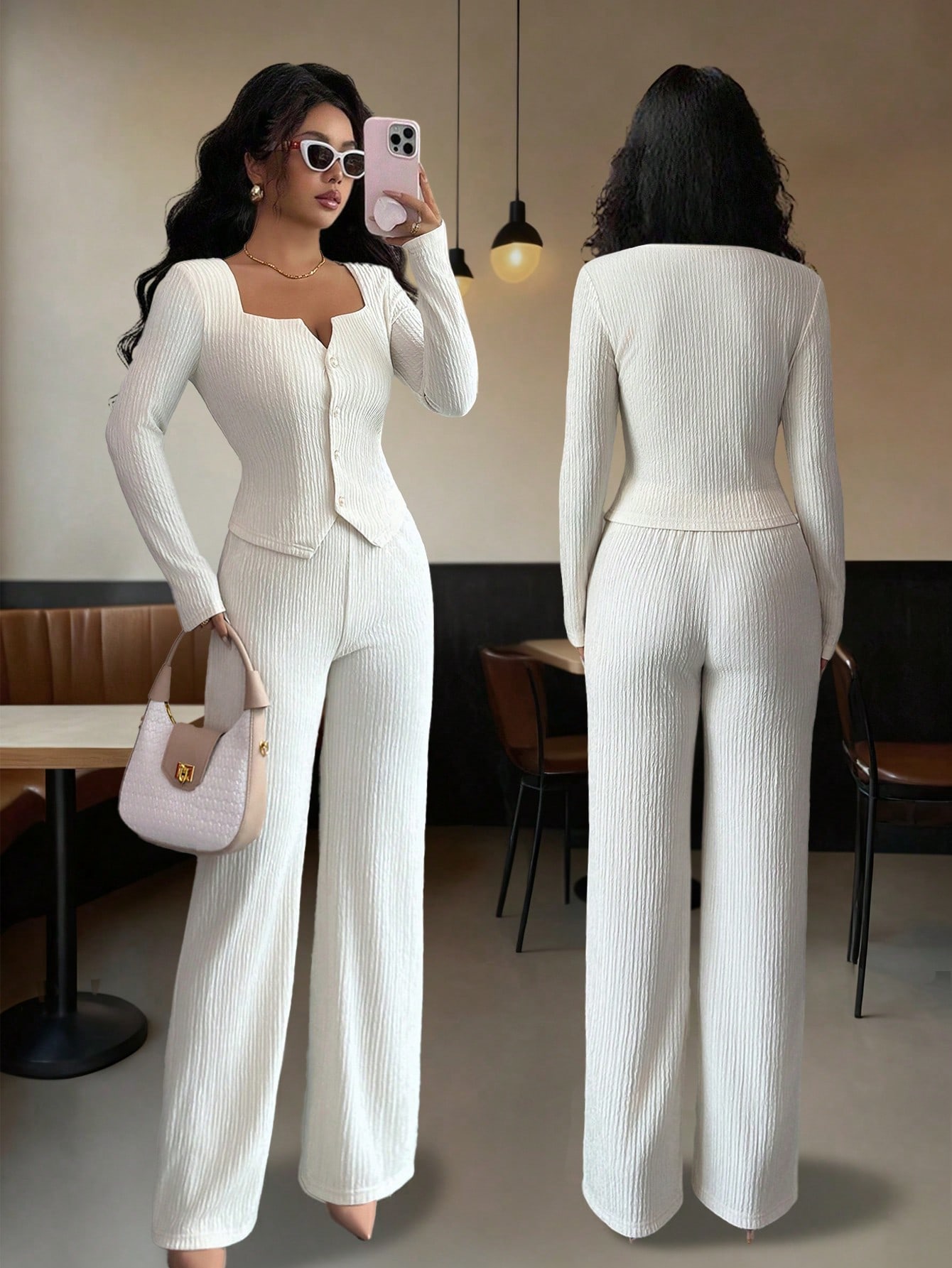 SHEIN Elenzya ملابس نسائية مكونة من قطعتين، تصميم...