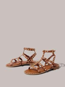 Styleloop Dép đế bằng nữ, Phong cách Boho, Phong cách Mỹ cổ điển, Bohemian, Phương Tây, Lễ hội âm nhạc, Tiệc tùng, Bãi biển, Kỳ nghỉ - Màu nâu Sô-cô-la - Xem 3