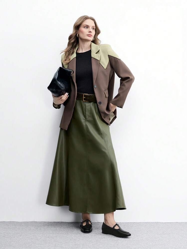 CUCCOO BIZCHIC Women's Square Toe Flat Low Heel New Style Black Comfortable Versatile Slip-On Loafers, Black Casual Flat Shoes, Lightweight For Commuting For Christmas Spring Shoes