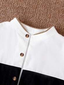 SHEIN 2pcs/Set Tween Boy Collegiate Style Color Block Shirt And Shorts Set - Multicolor - View 4