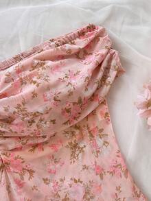 Soleia Mono elegante con volantes de encaje, adecuado para vacaciones, primavera/verano - Rosa - Ver 5