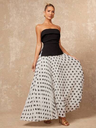 Lumalex Vestido casual, minimalista y elegante sin tirantes de largo medio para mujeres