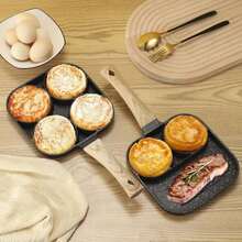 1pc Egg Frying Pan, Nonstick Egg Frying Pan, Egg Burger Maker Pan, 7 Holes Divided Grill Frying Pan, Non Stick Omelet Pan, Cooking Pan For Breakfast, Egg, Bacon And Burgers Seafood Boil