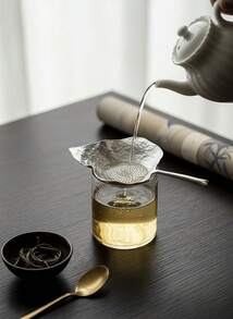 Cirelle 1 Pc Pure Tin Tea Strainer, Gilded Plum Blossom Anti-Oxidation Tea Infuser, Kung Fu Tea Set Accessories & Tea Infuser Stand - Silver - View 2