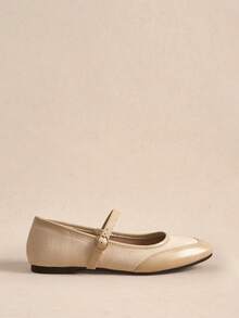 Rosivie Women's Buckle Design Casual Slip-On Loafers For Christmas - Apricot - View 6