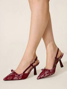 CUCCOO HITCHD Giày cao gót mũi nhọn thời trang tối giản cho nữ khi đi làm và thường ngày - Màu Đỏ Sâu - Xem 5