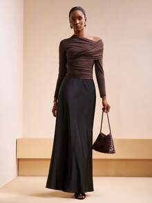 Zivah 2025 Autumn/Winter New Music Festival, Easter, St. Patrick's Day, Halloween, Christmas, Valentine's Day, Date, Western, Nomadic, Birthday Party, Graduation, College, Student, Daily Wear, All-Match, Casual, Vacation, Cruise, Beach, Sunbathing, Viral Hit, Streetwear, Wedding Guest, Bohemian, Commuter - Coffee Brown - View 4