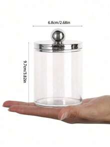 1pc/3pcs Transparent Acrylic Makeup Remover Pad Cleaning Swab Storage Box Desk Dressing Table Dustproof Toothpick Holder With Lid - Multicolor - View 4