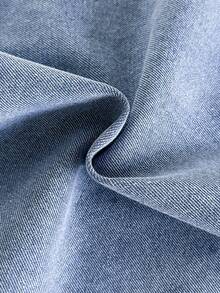 Vintaside Kids Girls Sleeveless Denim Style Round Neck Tank Top And Pants 2-Piece Set, Slim Fit, Suitable For Outings, School, Gatherings, Parties, And Casual Daily Wear