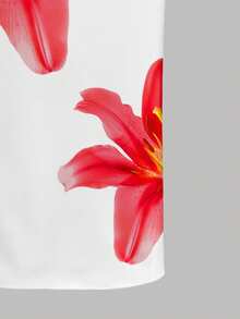 SHEIN Leap Crew 少女碎花修身迷你连衣裙，休闲舒适 - 彩色 - 查看 5