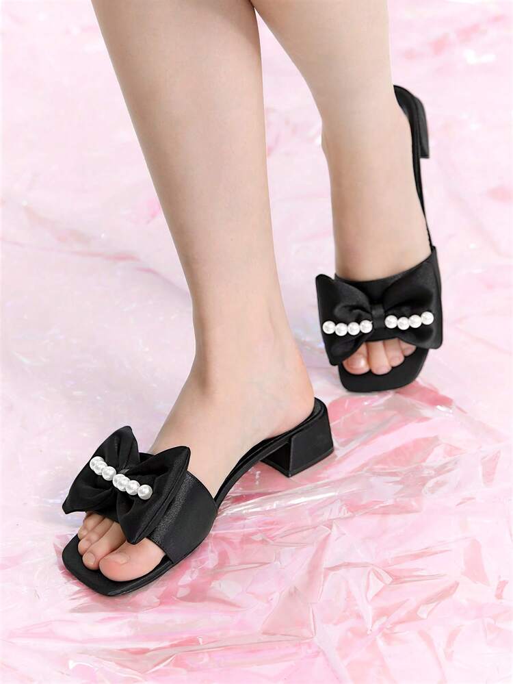 Women's Fashionable Black High-heeled Sandals