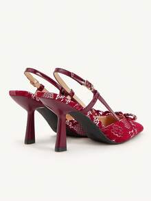 CUCCOO HITCHD Giày cao gót mũi nhọn thời trang tối giản cho nữ khi đi làm và thường ngày - Màu Đỏ Sâu - Xem 10