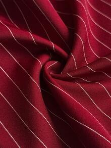 Viva Relle Conjunto de 2 piezas de top de manga larga a rayas y pantalones de pierna ancha para tallas grandes - Burdeos - Ver 7