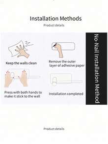 1个自粘式壁挂黑色纸巾架，安装简便，适用于厨房、浴室、橱柜、水槽、阳台，也可用于存放保鲜膜/纸巾，是一款必备的多用途纸巾收纳用品！ - 黑色 - 查看 6