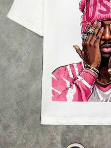 Casual Mode Rund Hals Tryckt Stickad T-shirt För Tween Pojkar Kläder Sommar T-shirt Grafiska T-shirts Ungdom - Vitt - Visa 3