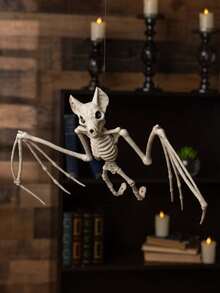 1 Set Realistic Halloween Bat Skeleton Decoration, Scary Bat Skeleton, Haunted House Stage Prop, Home Decor Hanging Ornament, Suitable For Halloween Party Background - Multicolor - View 6