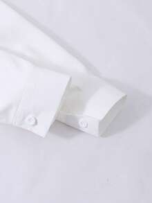 SHEIN 青少年女孩学院风拼接千鸟格褶边长袖休闲连衣裙 - 摩卡棕 - 查看 4