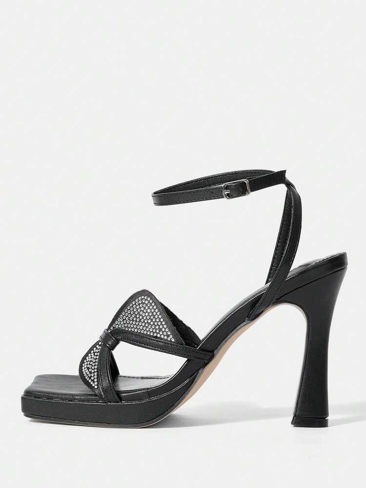 Women's High Heel Sandals With Waterproof Platform, Chunky Heel And Square Toe Vacation Shoes Summer