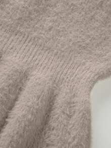 Franclia New Autumn/Winter Gentle Lady Style Waist Ruffle Trim Women Sweater - Mocha Brown - View 4