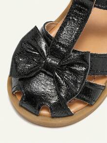 Cozy Pixies 夏季时尚女童平底凉鞋，金色公主风舒适鞋，适合度假派对 - 黑色 - 查看 6