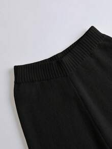 Franclia 2件套女士休闲宽松时尚优雅通勤高品质针织毛衣套装，秋冬季 - 黑色 - 查看 5