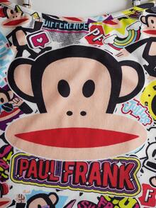 Paul Frank X SHEIN Women's Letter & Cartoon Pattern Fitted Cami Top - Multicolor - View 5