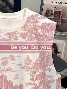 Men's Round Neck All-Over Landscape Painting Print Casual Comfortable Tank Top - Multicolor - View 3