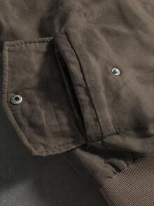 PAVTROS Manfinity Streetrush Men's Street-Style Popular INS Matching Men Jackets And Coats,Men's Young Street Gang Printed Baseball Jacket Bomber Jacket Padded Coat,Windbreaker/Outdoor Windbreaker,Streetwear,Winter Jacket,Warm Winter Outfits, Christmas Outfits,Boy Friend Gifts Mens Mocha Bomber Jacket Vintage Jacket Men Brown Jacket Racing Jacket - Brown - View 5