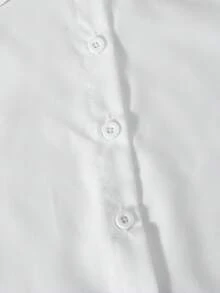 SHEIN ChillGRL 2pcs Tween Girls Sweet Loose Design Collared Shirt With Tie & Allover Print Plaid Pleated Mini Skirt Set, Suitable For Daily, Casual, Vacation, Gathering, Spring/Summer - Blue - View 5