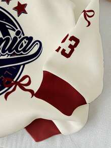 Attitoon 女士休闲街头风撞色字母数字23足球图案宽松卫衣，撞色设计，适合秋冬季节，时尚街头服饰 - 彩色 - 查看 4