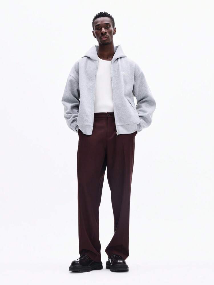 Sweat à capuche zippé coupe carrée avec écusson numéro