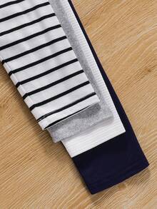 4pcs Tween Boy Casual Pattern Long Sleeve T-Shirt - Multicolor - View 3