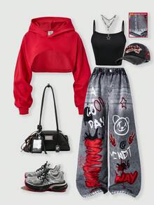 SHEIN ChillGRL Streecool Kids Casual Tween Girl Loose Street Style ...